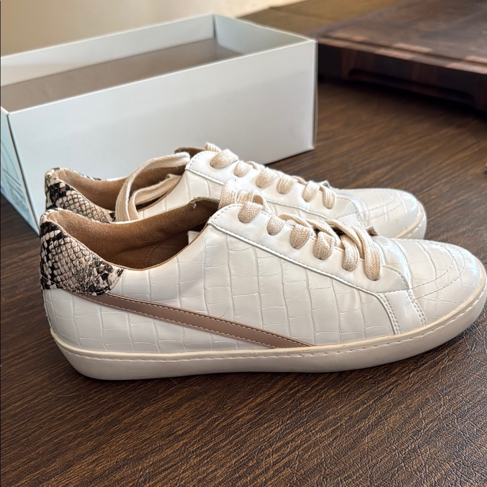 White Cream High-Top Canvas Sneakers